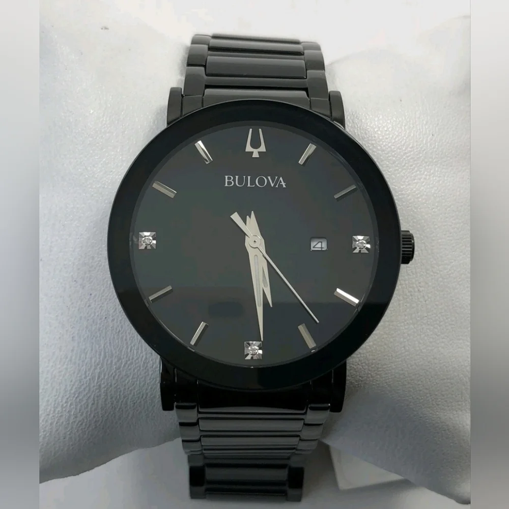 ***SOLD*** Bulova Modern Diamond Black Dial Men's Watch - Picture 3 of 11